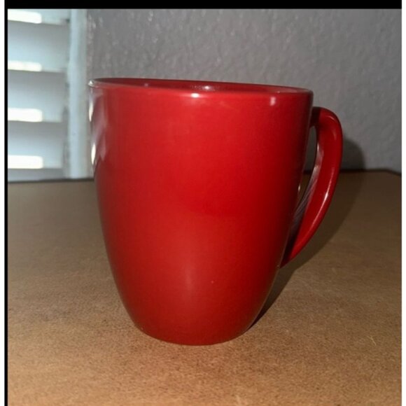 Set Of 6  Stoneware Mugs In White & Red - Picture 6 of 14